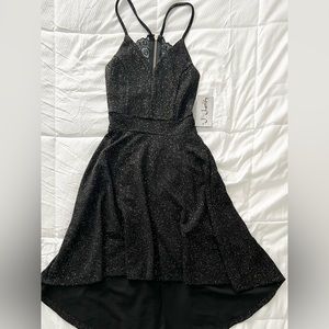 J for Justify Black and Gold Glitter Dress